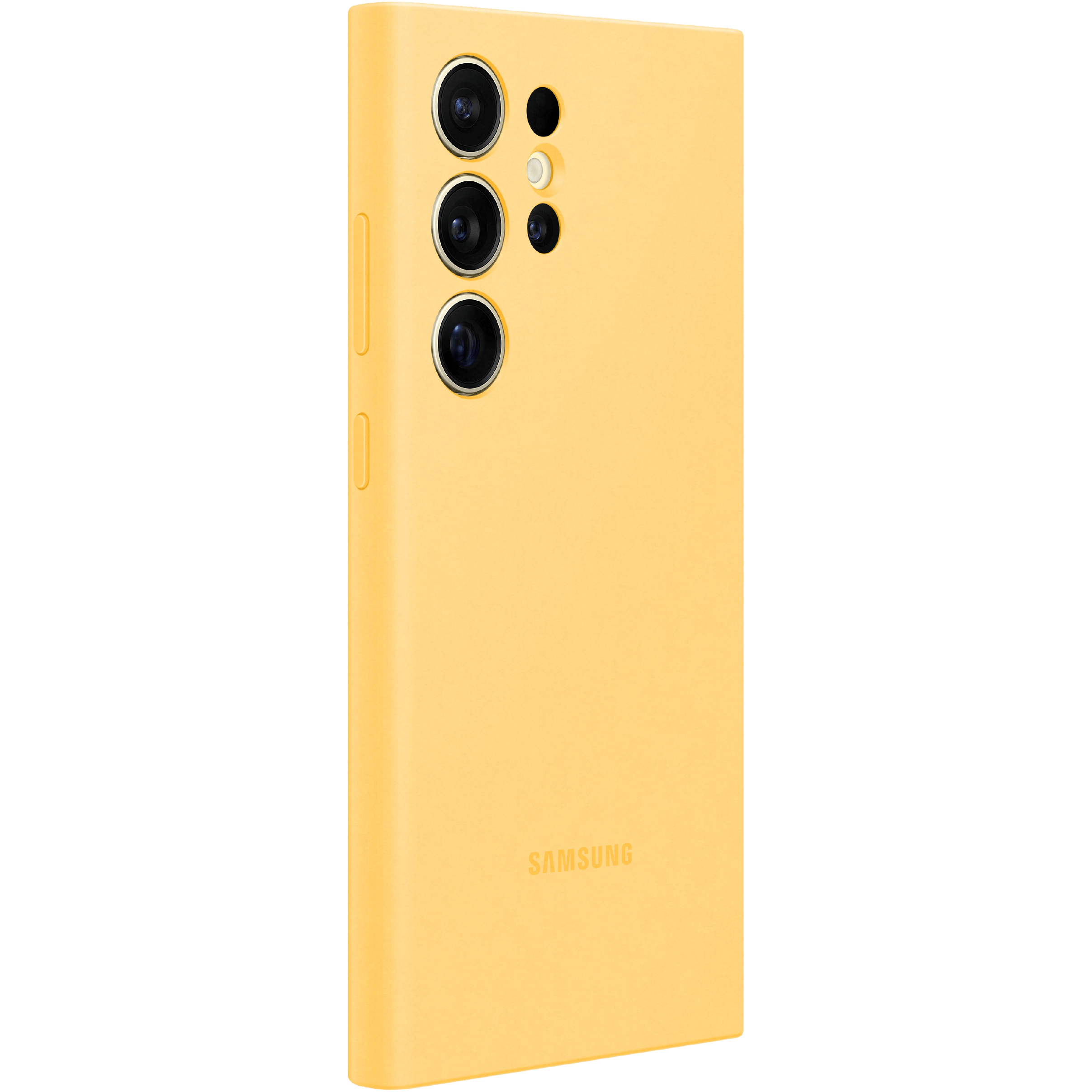 Samsung Galaxy S24 Ultra Siliconen Hoesje Geel - Zijkant