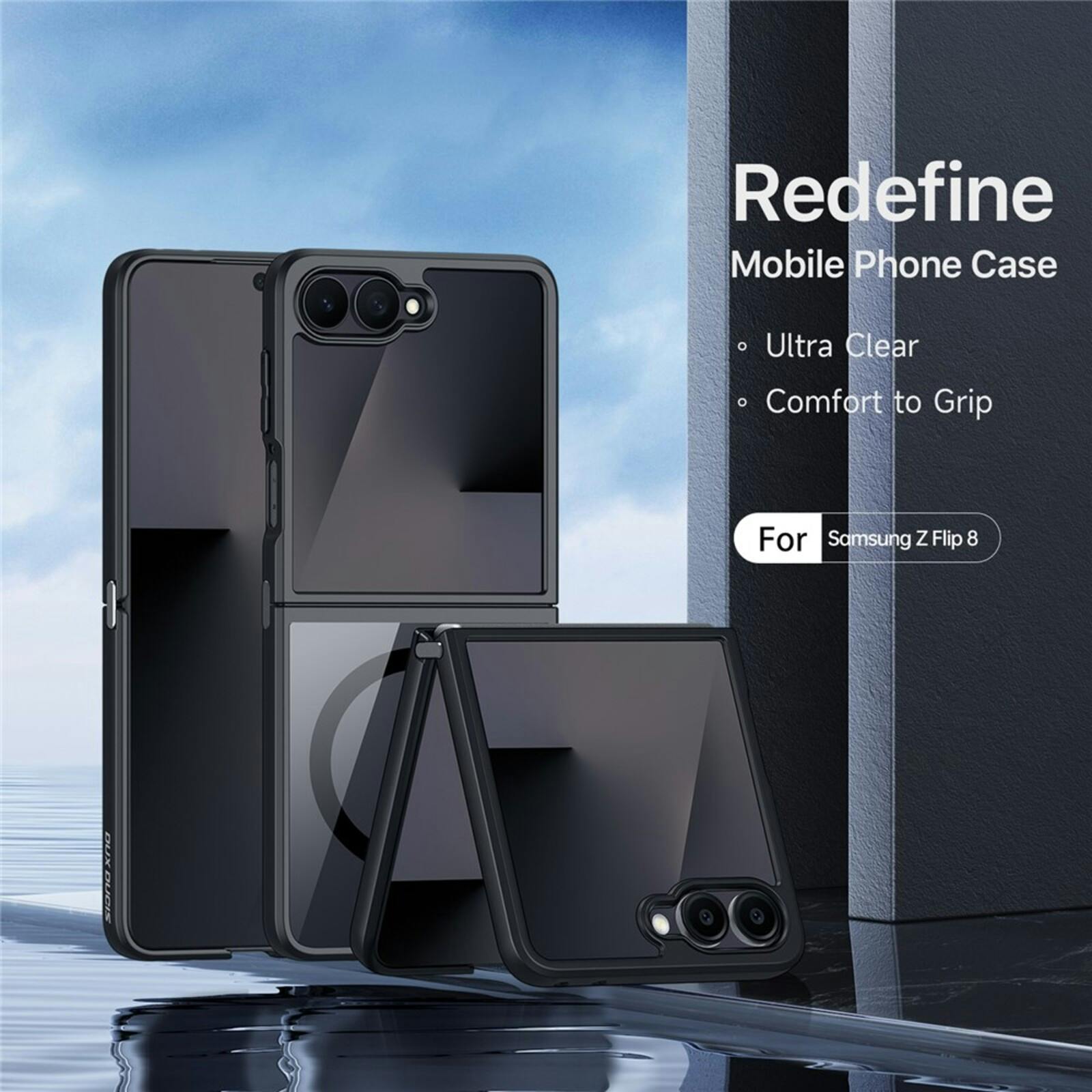 DUX DUCIS Samsung Galaxy Z Flip8 Aimo Series Qi2 Beschermhoesje Zwart