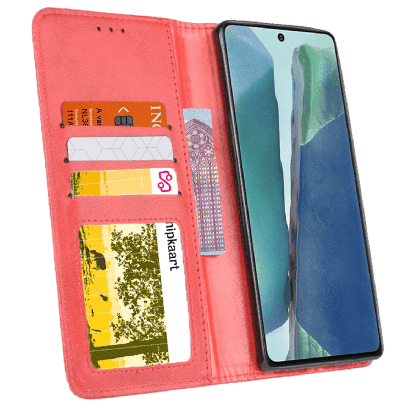 CaseBody Samsung Galaxy S20 Retro Hoesje met Pasruimte Rood