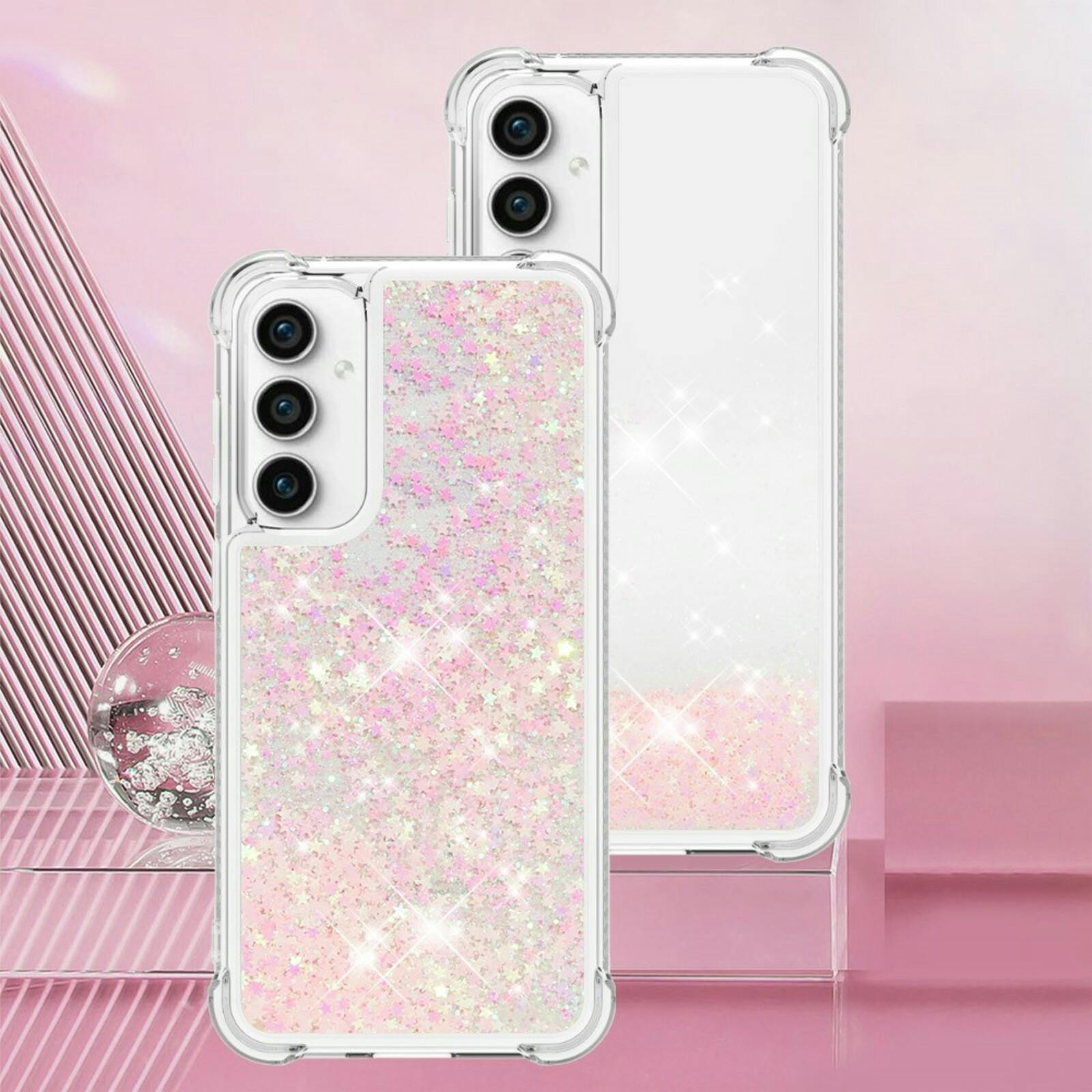 Mocaa Samsung S23 FE Valbestendig Glitter Hoesje Roze