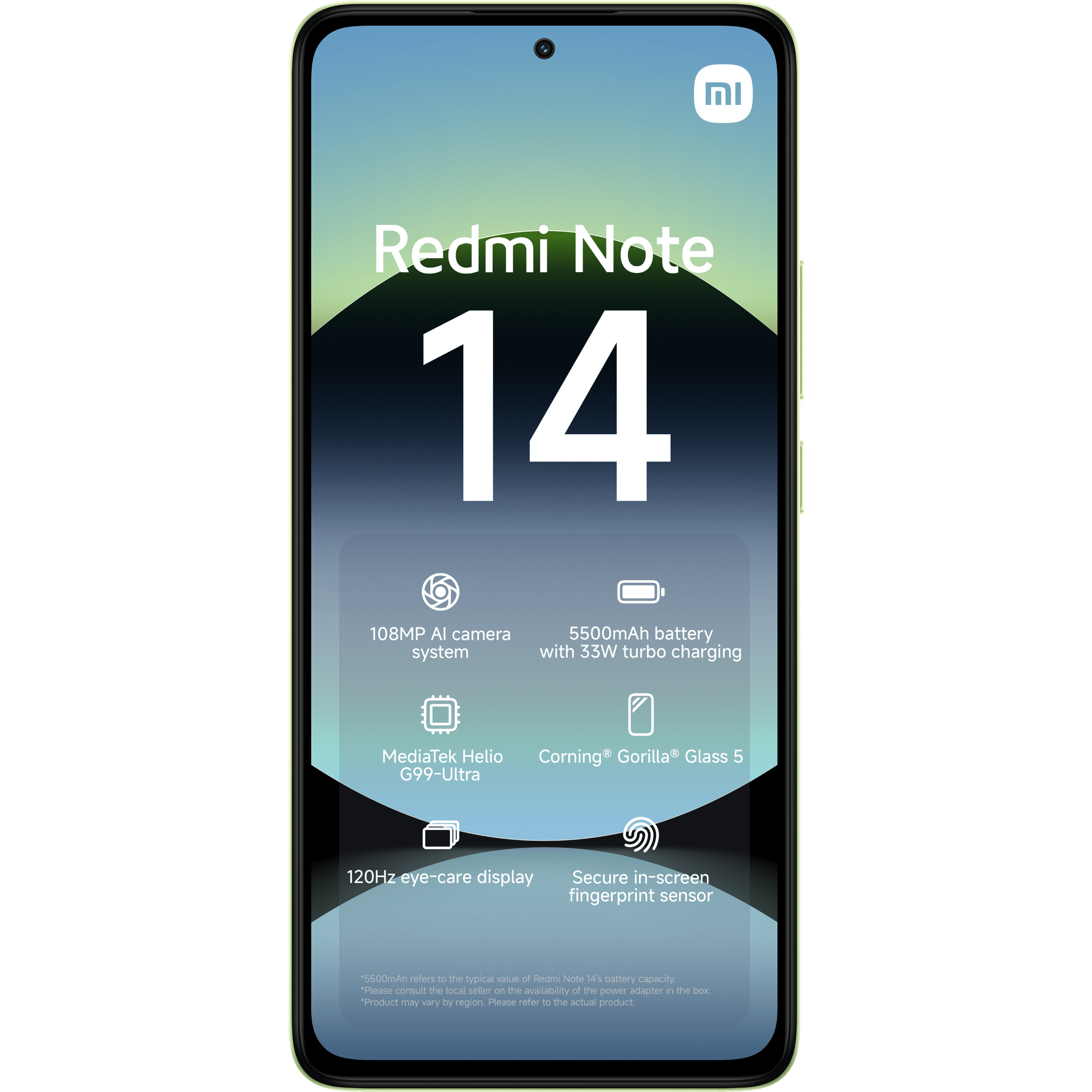 Xiaomi Redmi Note 14 Lime Green - Voorkant