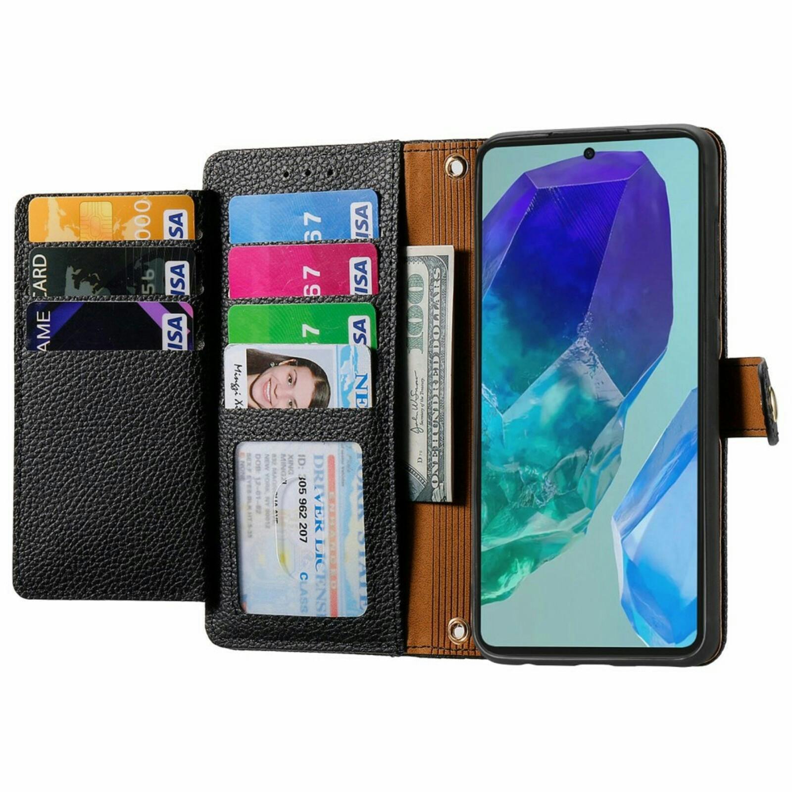 Mocaa Samsung Galaxy A16 Love Heart Wallet Hoesje Zwart
