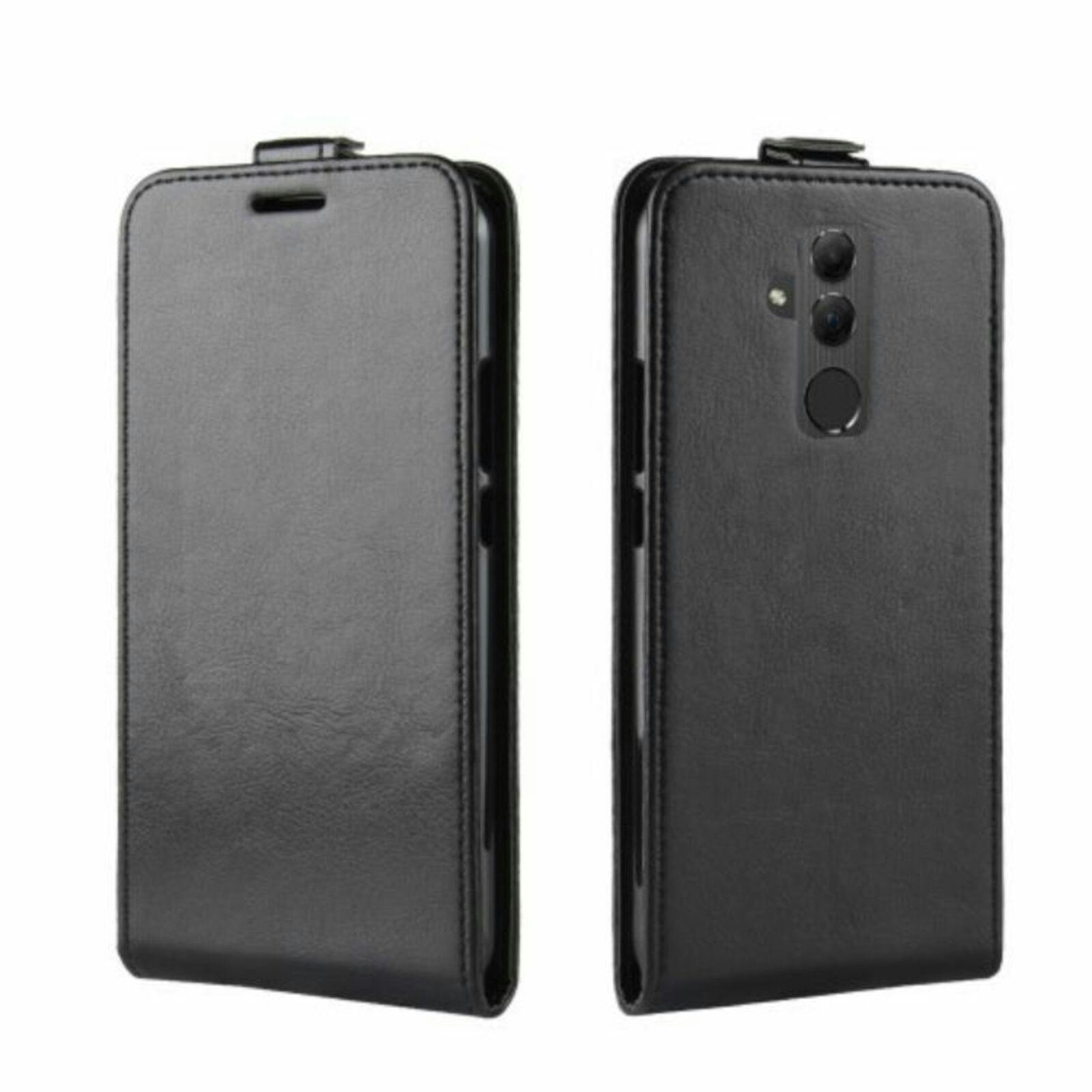 Comfycase Huawei Mate 20 Lite Verticale Flip Cover met Pasruimte Zwart