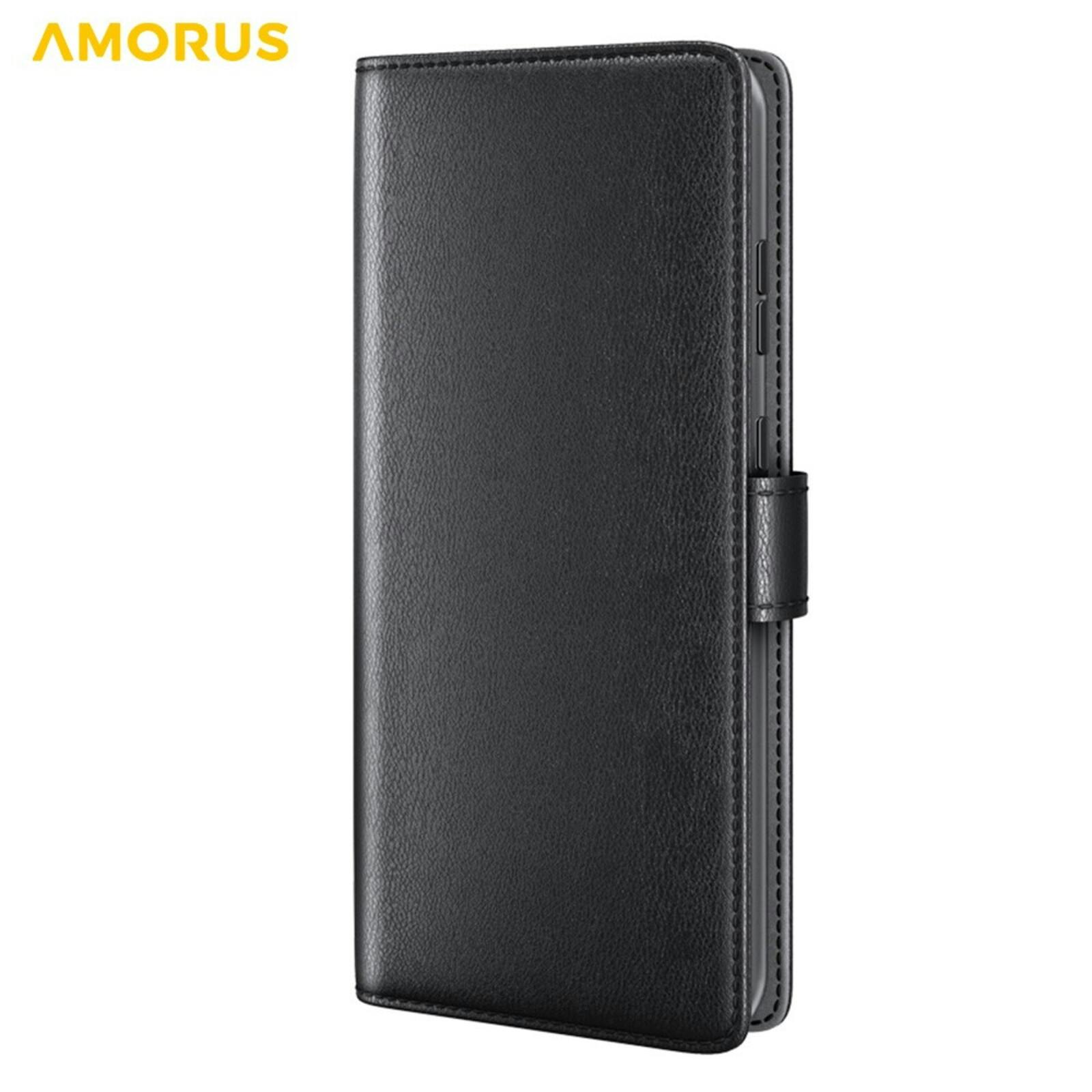Amorus Samsung Galaxy S26 Ultra Luxe Lederen Bookcase Zwart