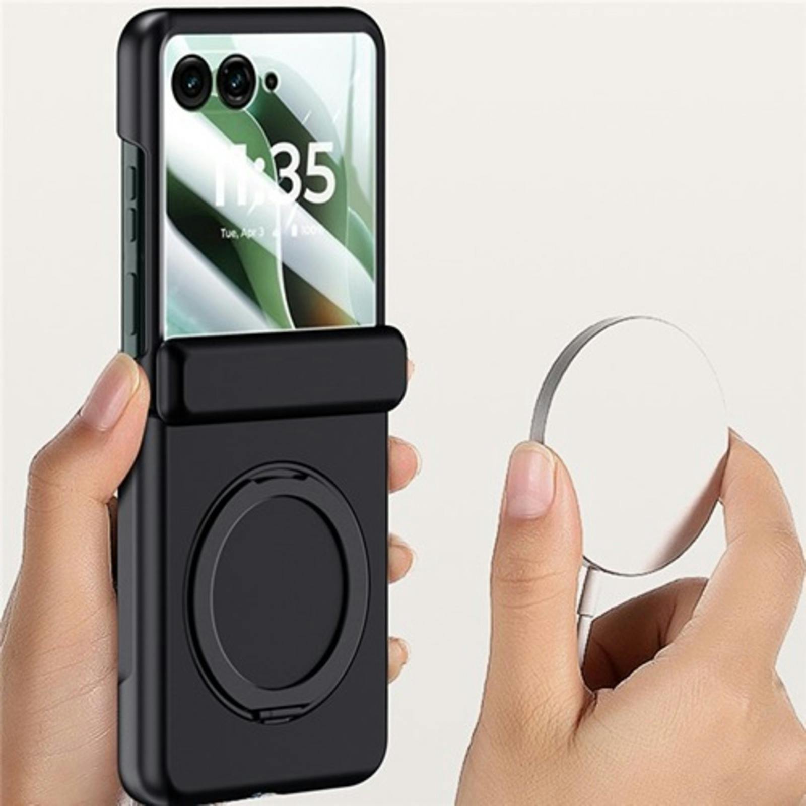 CaseBody Motorola Razr 60 Ultra MagSafe Kickstand Hoesje met Screenprotector Zwart