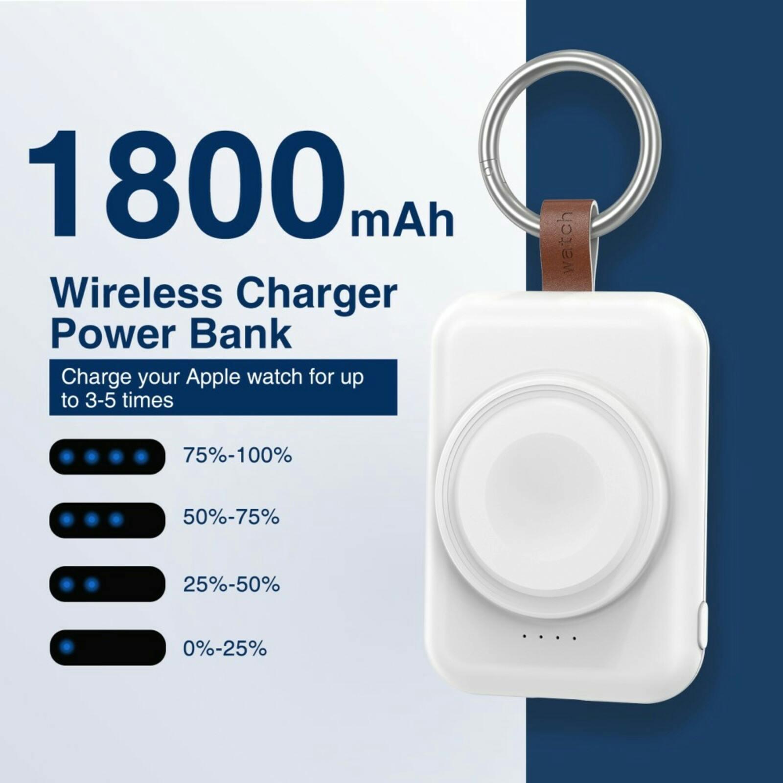 Mocaa 1800mAh Mini Wireless Apple Watch Charger Wit 1.800 mAh