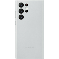 Samsung Galaxy S22 Ultra Leren Hoesje Light Gray - Voorkant