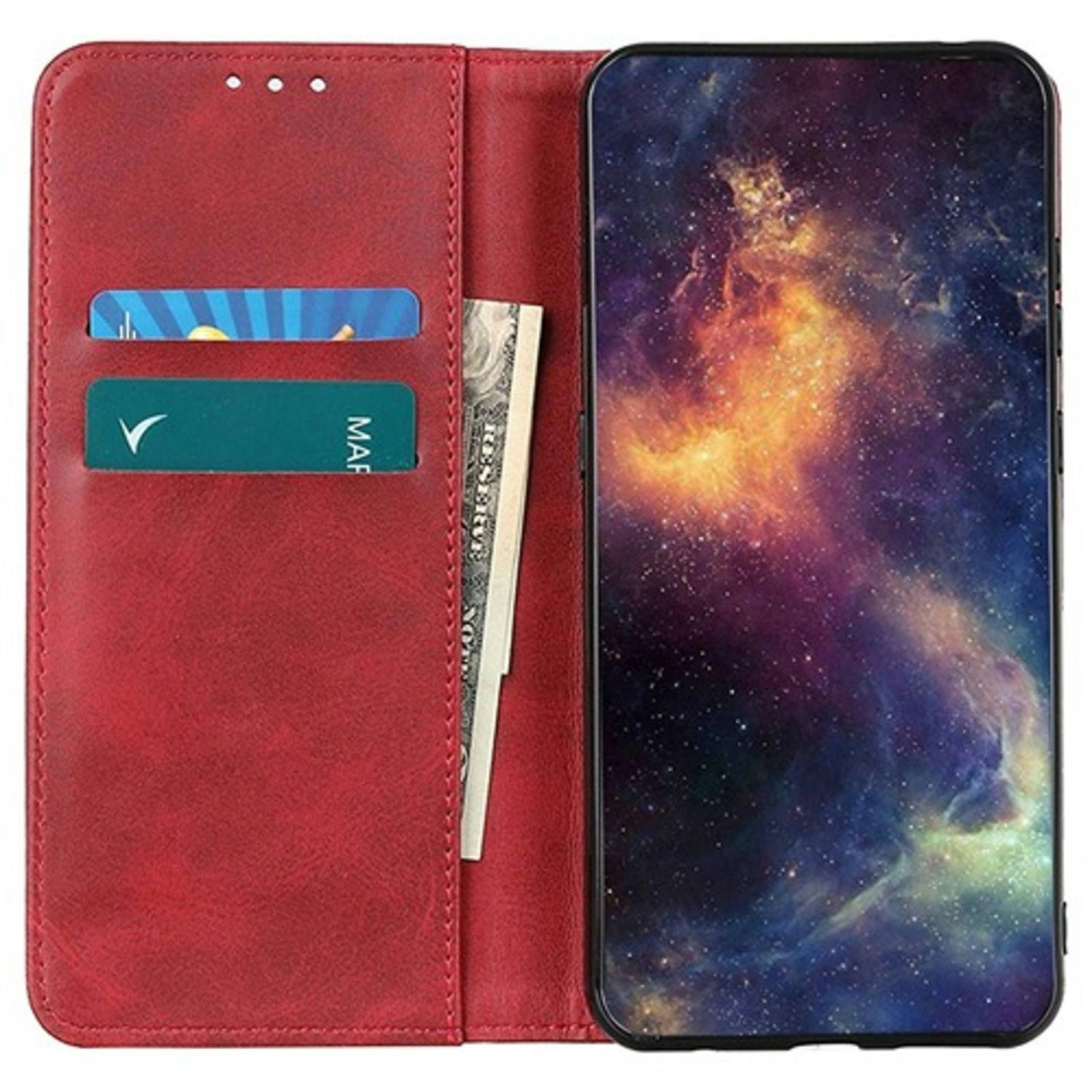 CaseBody Samsung S24 Plus / S25 Plus Real Leather Wallet Hoesje Rood