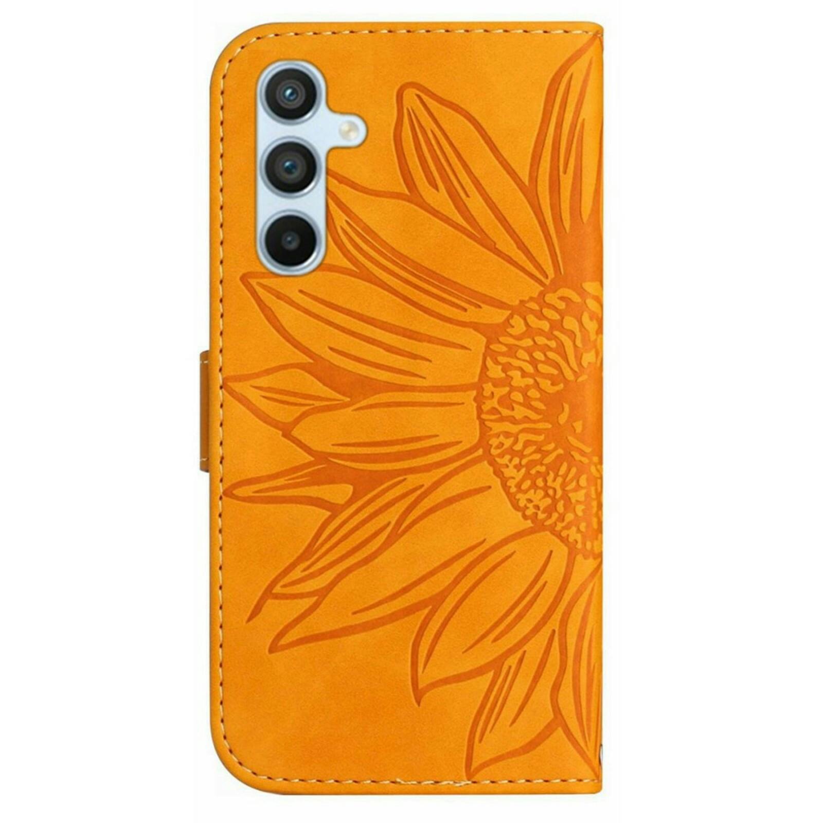 Mocaa Samsung Galaxy A16 Sunflower Bookcase met Koord Geel