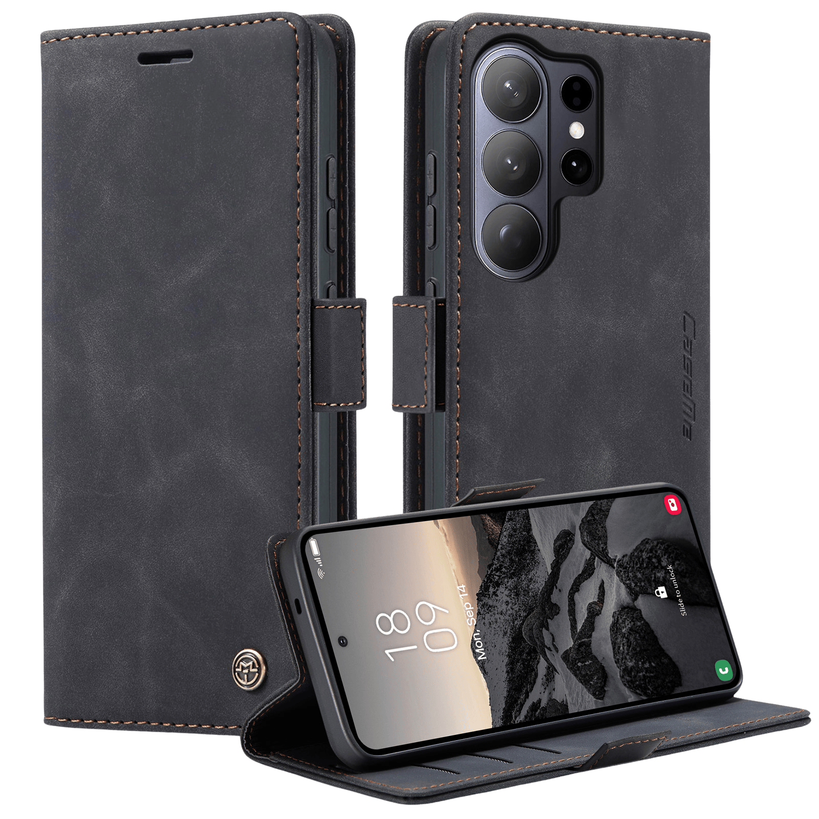 Caseme Samsung Galaxy S26 Ultra Business Bookcase Hoesje Zwart