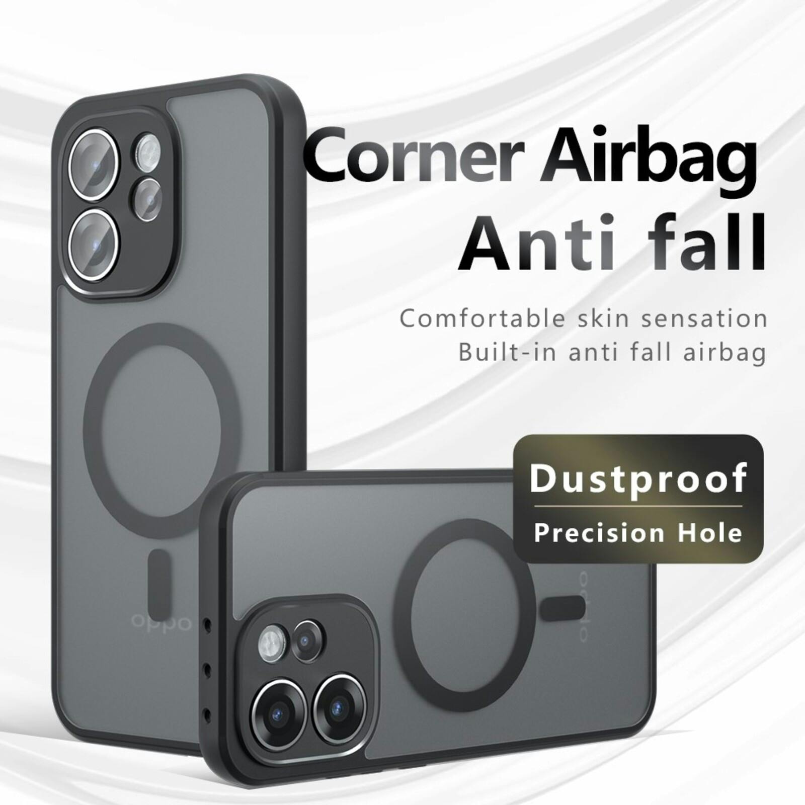 CaseBody OPPO Reno15 MagSafe Mat Hoesje Zwart