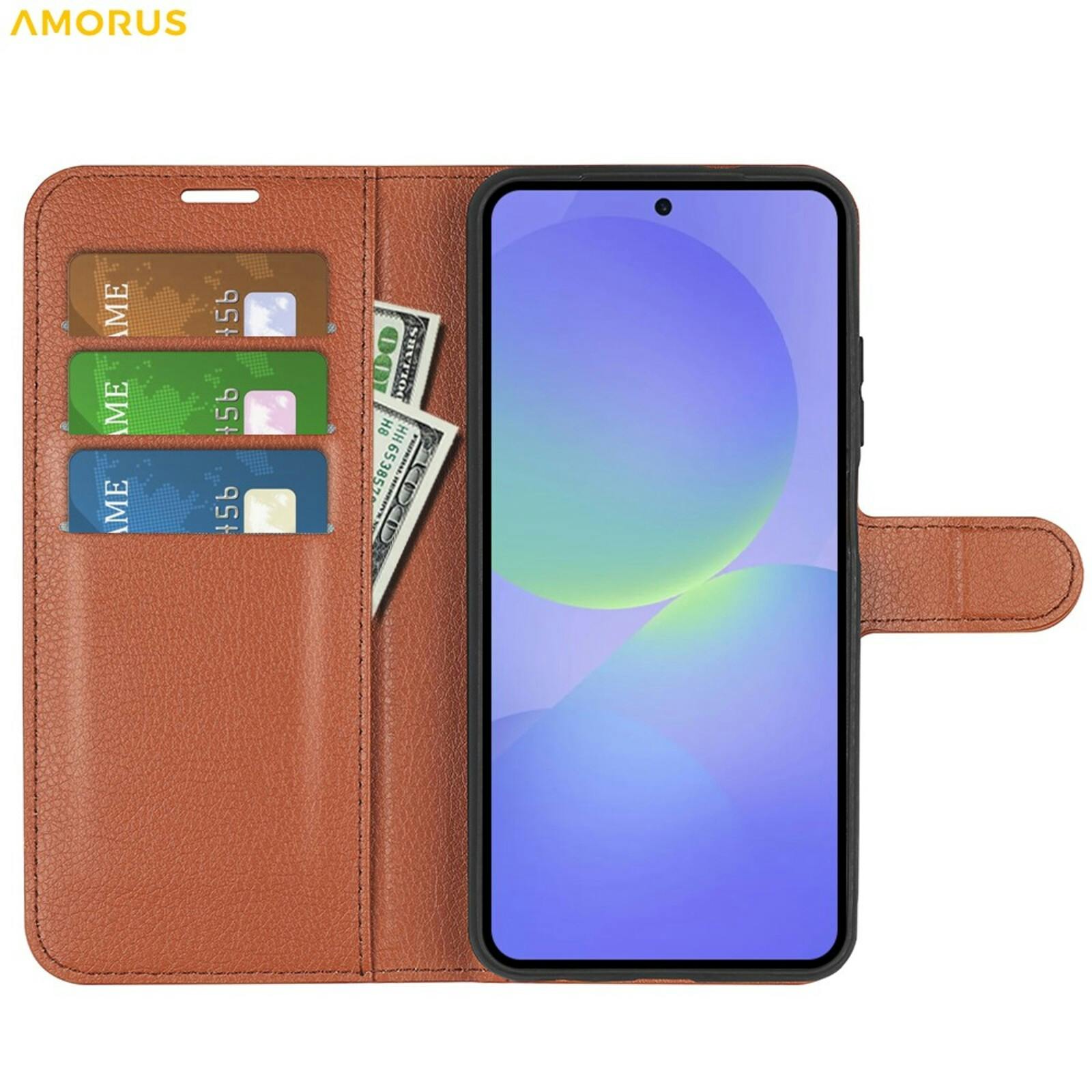 Amorus Samsung Galaxy A37 Bookcase Hoesje Bruin