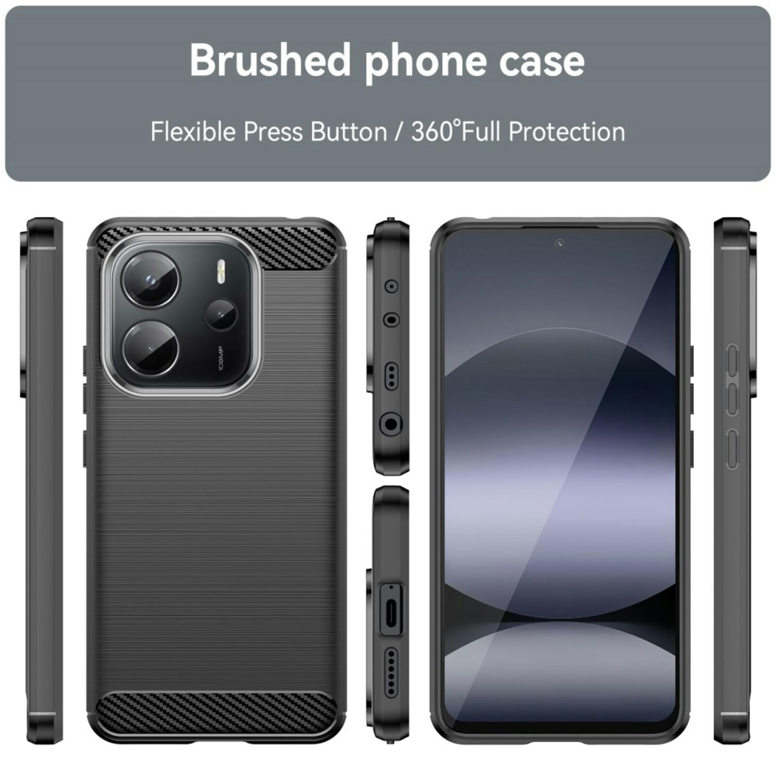 CaseBody Xiaomi Redmi Note 14 Schokbestendig Hoesje Zwart