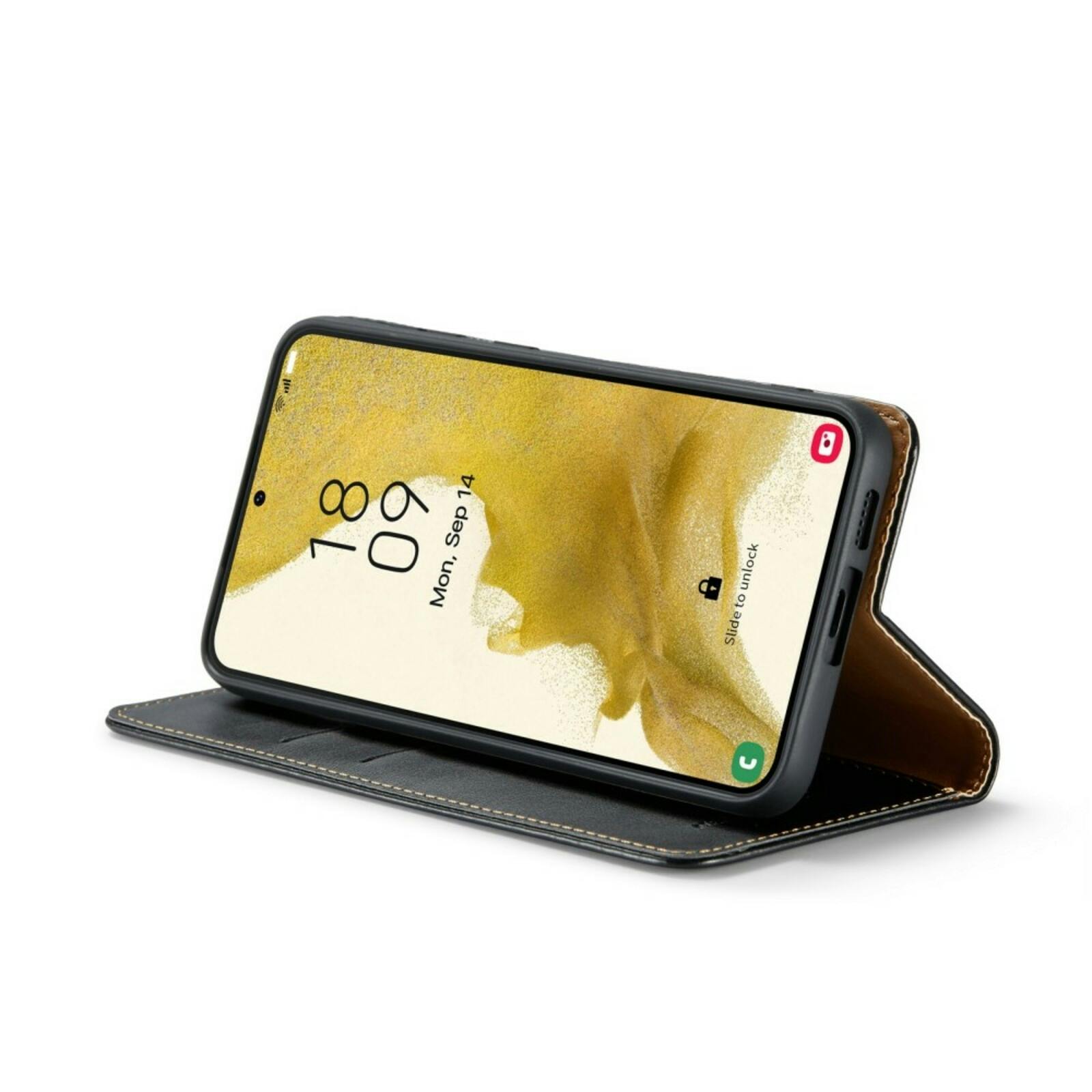 Fierre Shann Samsung Galaxy S24 Plus Slim Wallet Hoesje Zwart