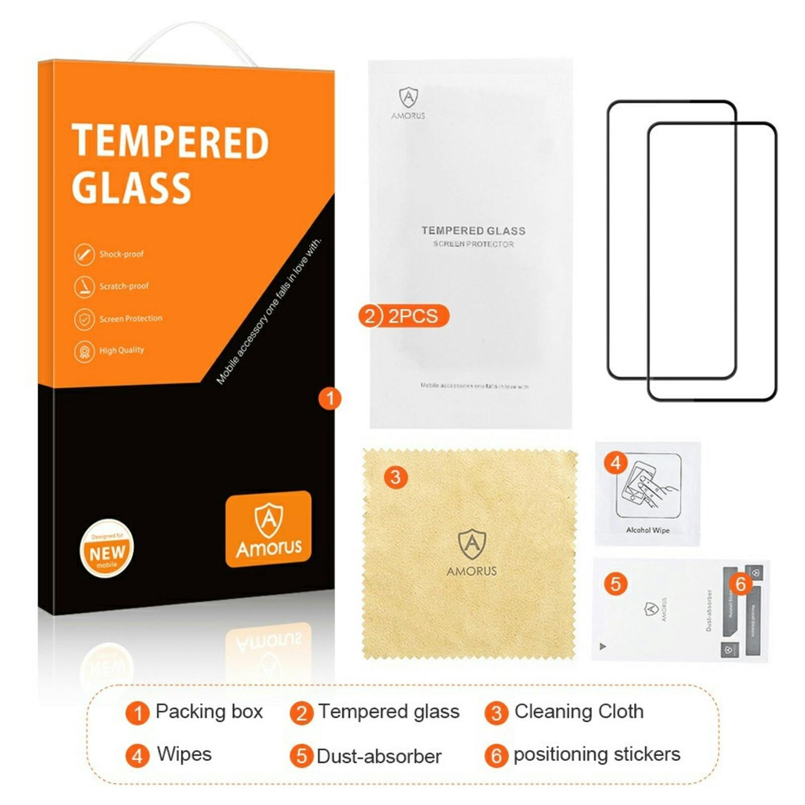 Amorus Oppo A80 Screenprotector Gehard Glas Transparant