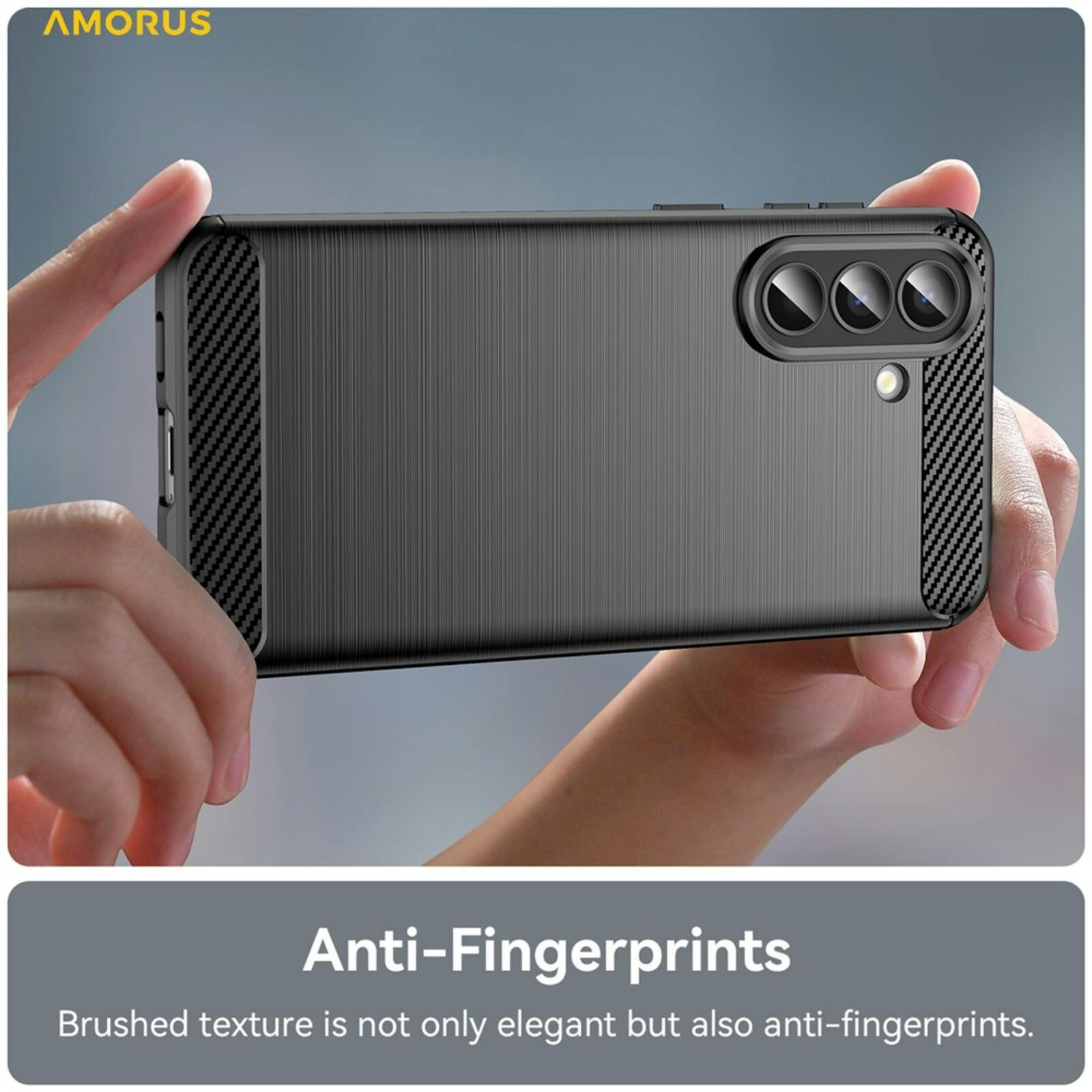 Amorus Samsung Galaxy A57 Schokbestendig Hoesje Zwart