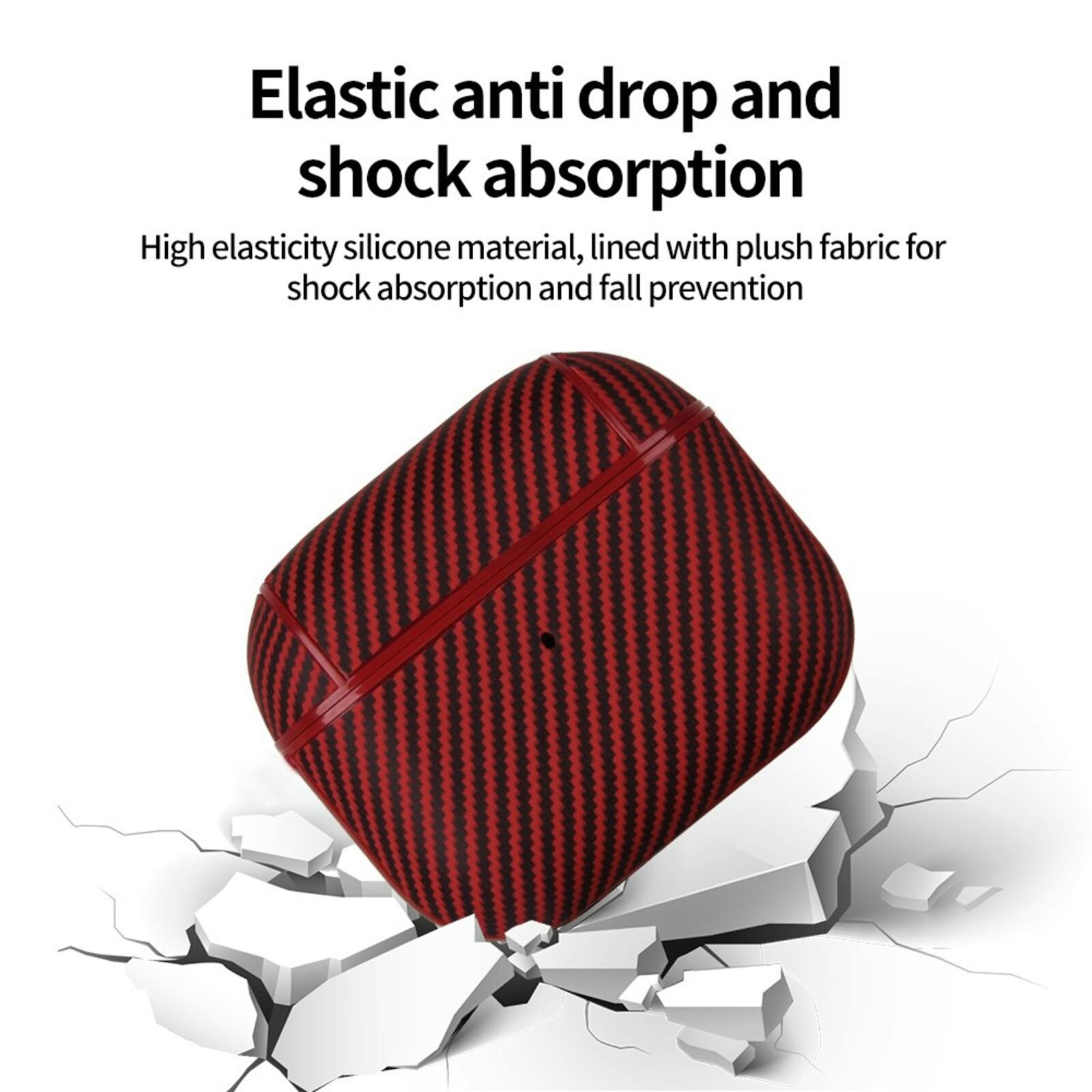 CaseBody AirPods Pro 2 Carbon Hoesje met Haak Zwart