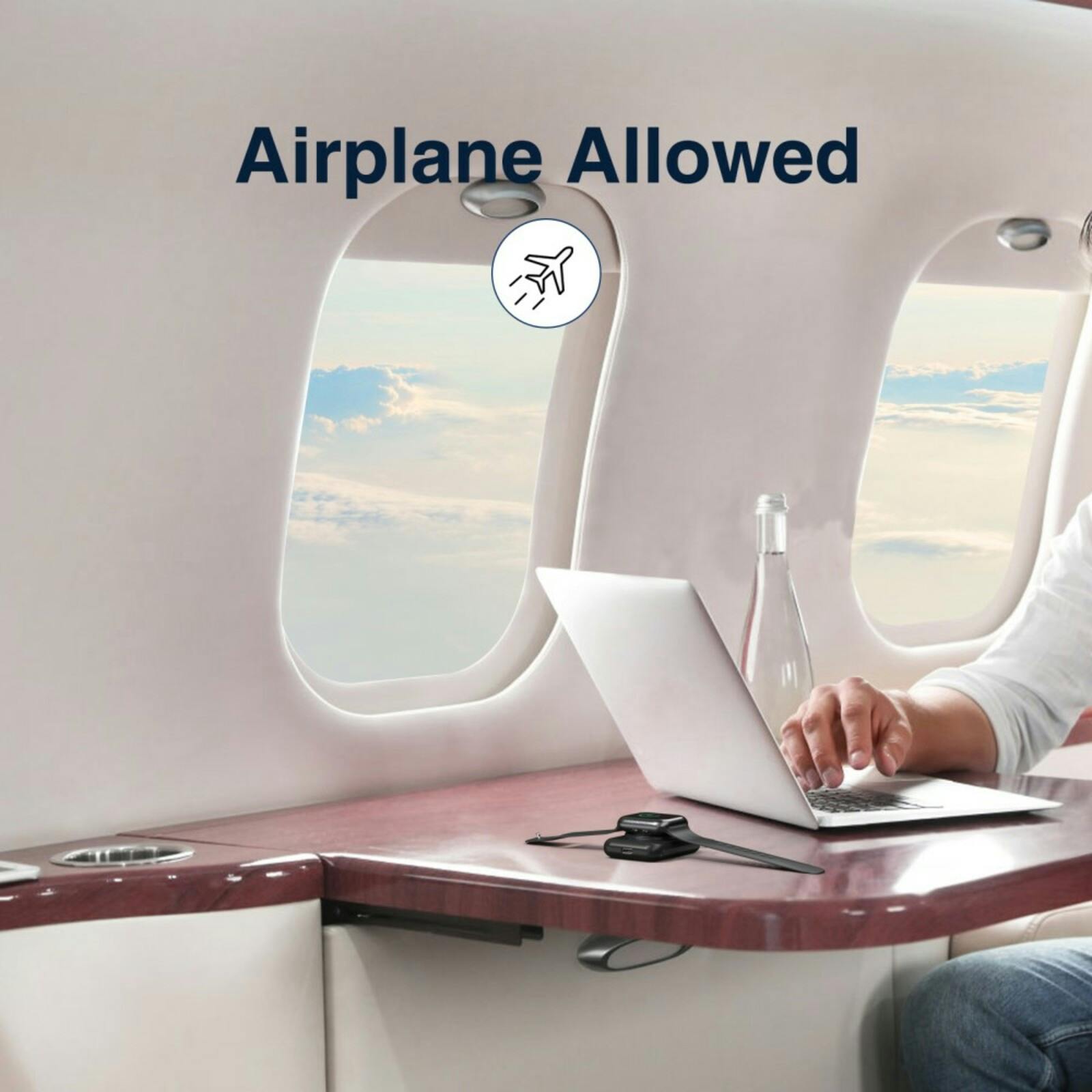 Mocaa 1800mAh Mini Wireless Apple Watch Charger Zwart 1.800 mAh