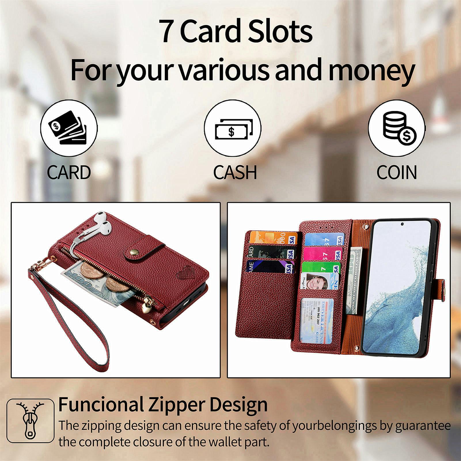 Comfycase Samsung Galaxy A27 Love Heart Wallet Rood