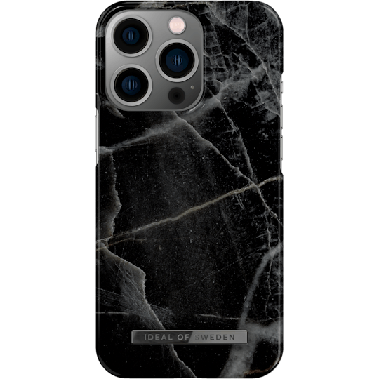 Ideal of Sweden iPhone 14 Pro Fashion Hoesje Black Thunder Marble - Voorkant