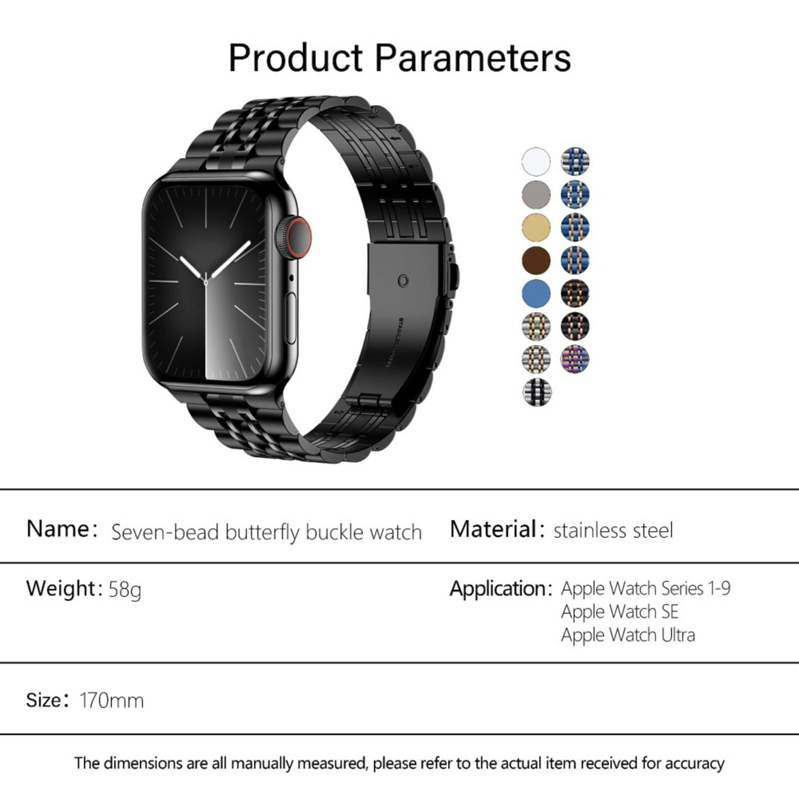 Kalebol Apple Watch Stalen Bandje 45-46mm Goud