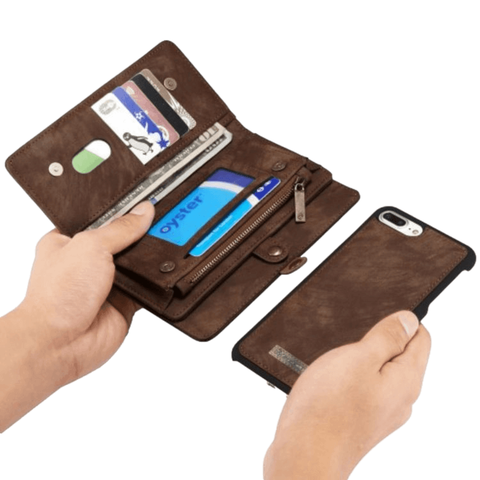 Caseme iPhone 7 Plus / 8 Plus Vintage Bookcase Hoesje Bruin