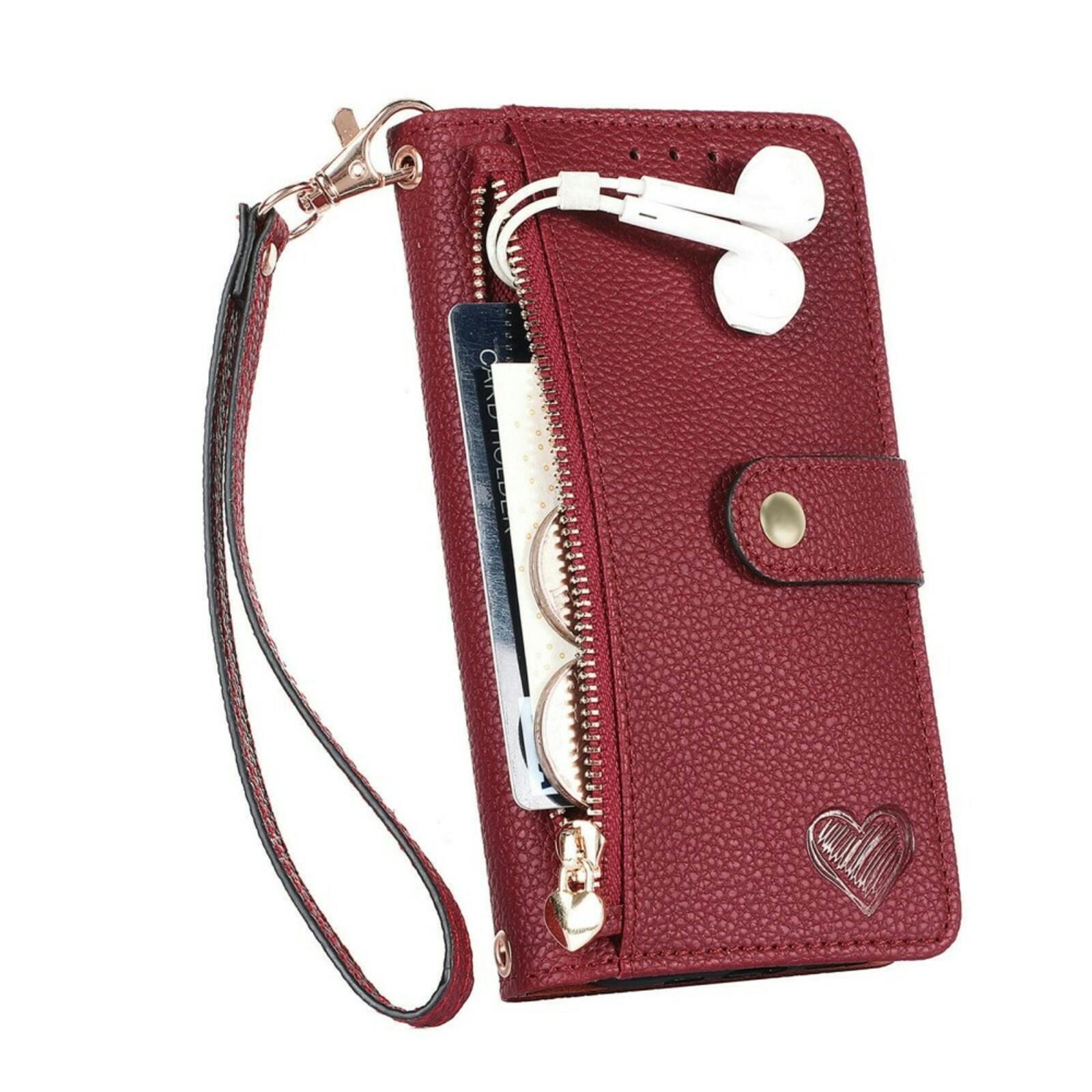 Mocaa Samsung A55 Love Heart Wallet Hoesje Rood