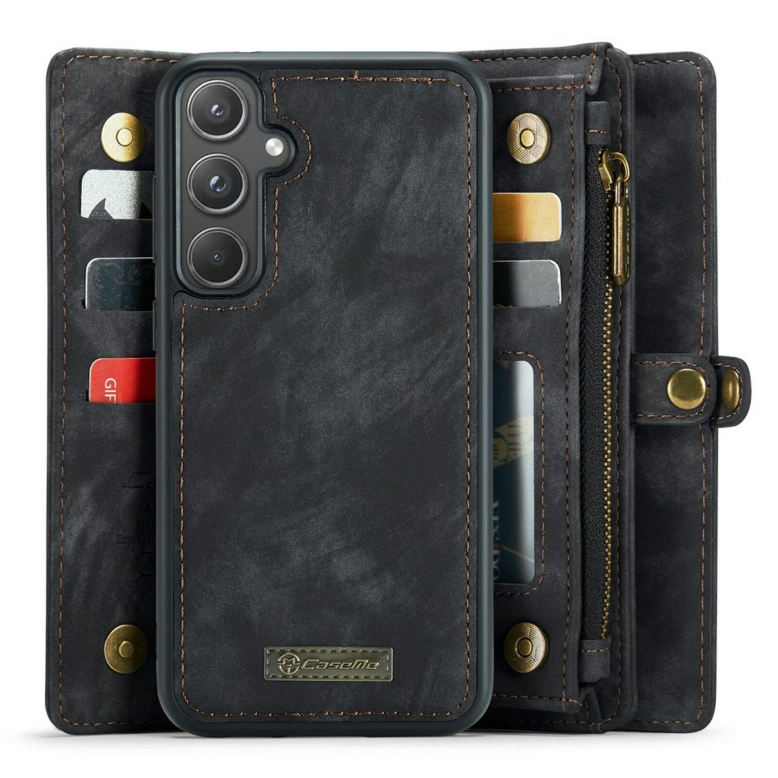 Caseme Samsung A55 Vintage Wallet Hoesje Zwart