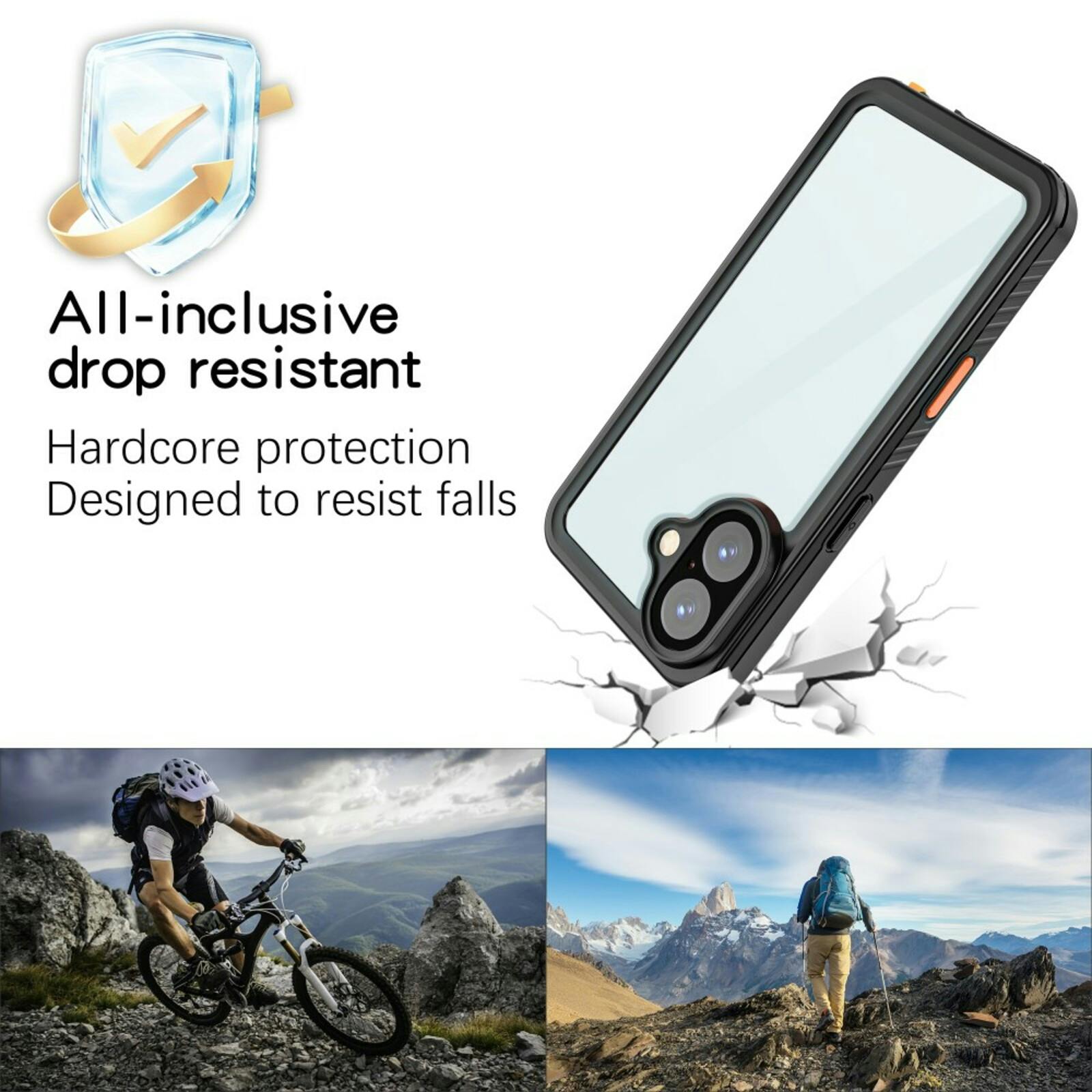 REDPEPPER iPhone 16 Plus FS Series Waterproof Hoesje Zwart