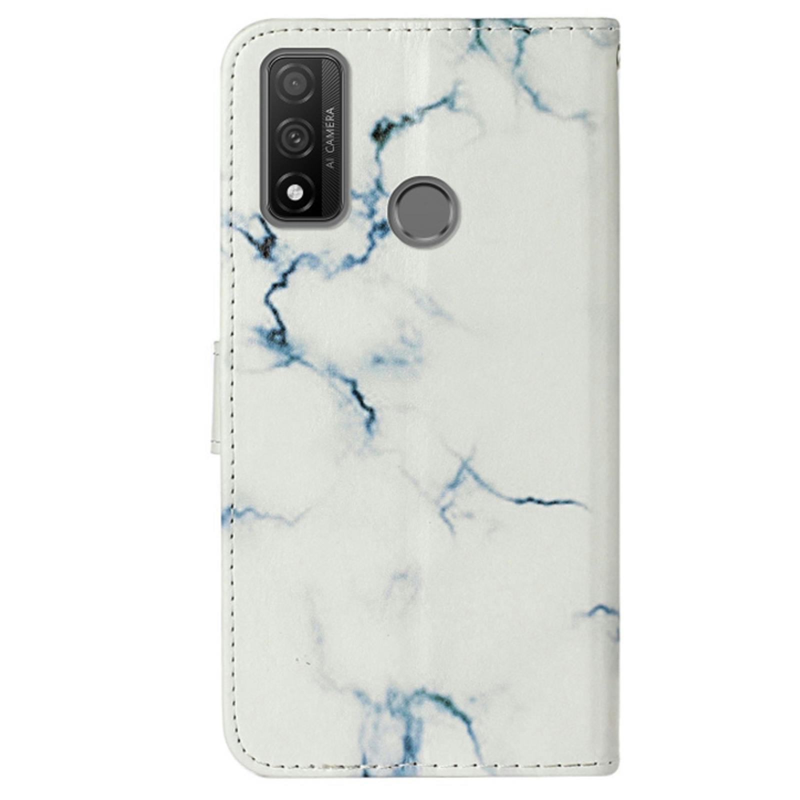 Mocaa Huawei P Smart 2020 Marmer Bookcase Hoesje Wit