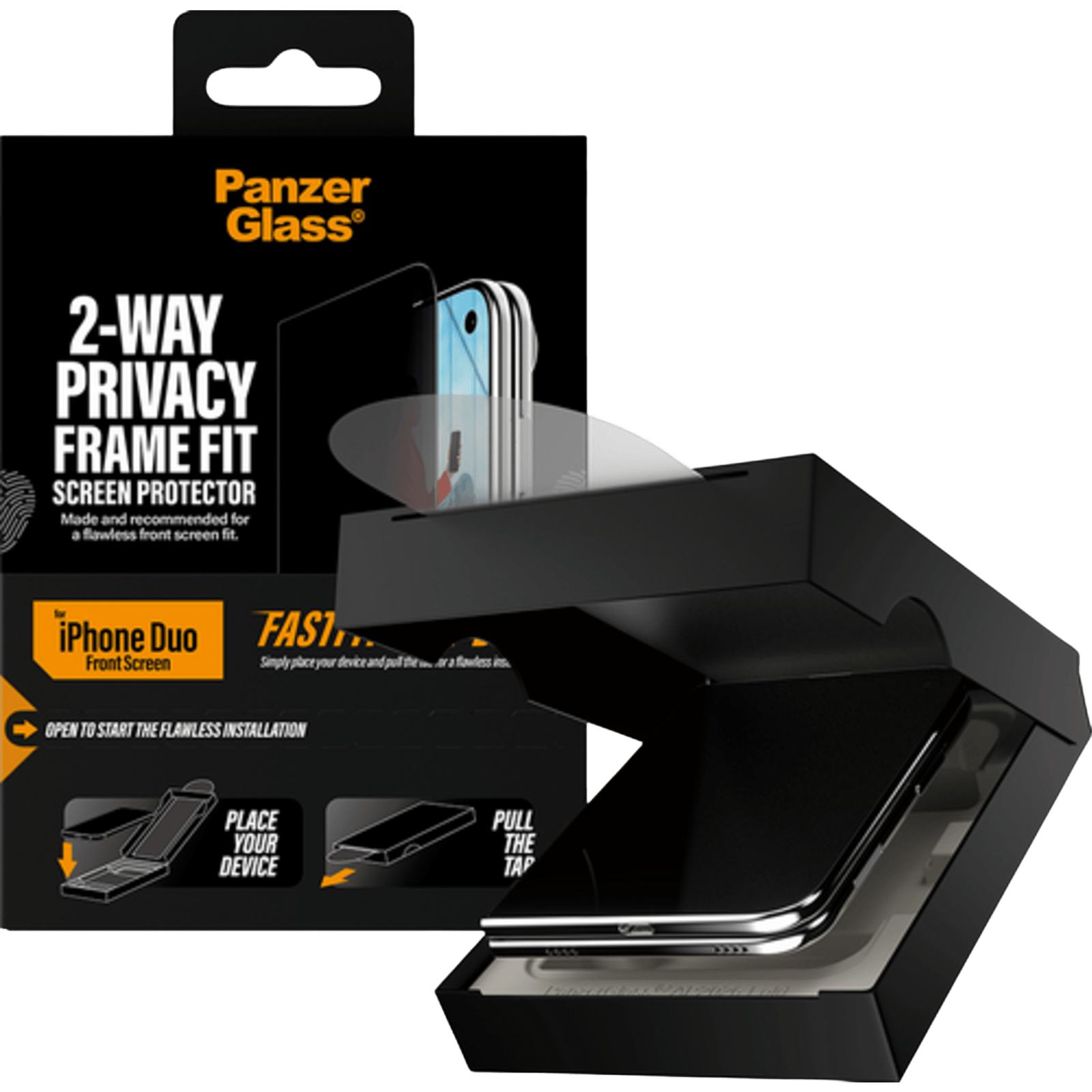 PanzerGlass iPhone Duo Fastfit In-a-Box Buitenscherm Screenprotector