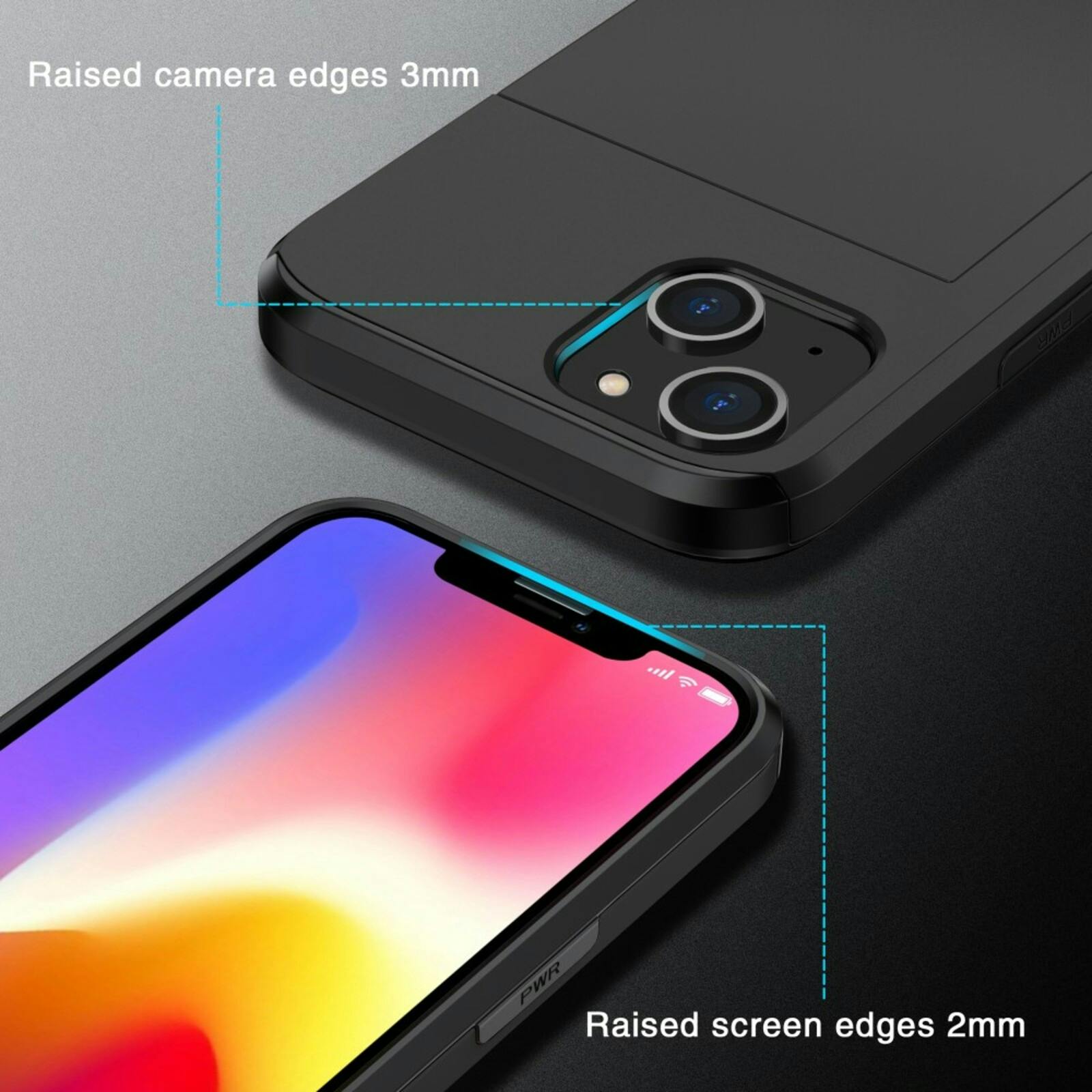 Slide Case Apple iPhone 15 Hoesje Met Pashouder Zwart