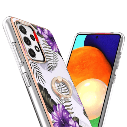CaseBody Samsung Galaxy A52(s) Floral Case met Ringhouder Meerkleurig